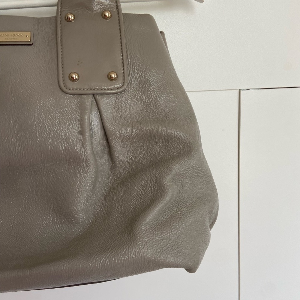 KATE SPADE Tote Handbag Purse Gray Patent Leather